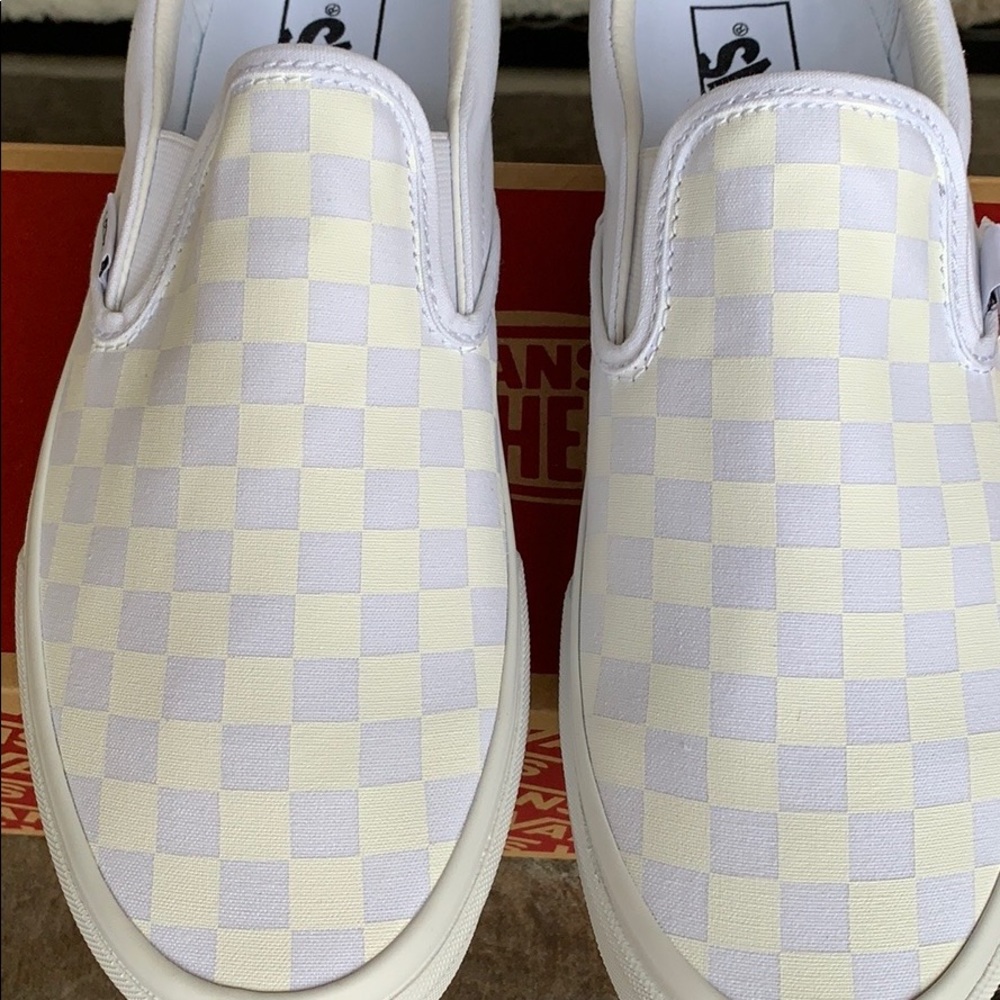 VANS CLASSIC SLIP ON CHECKERBOARD TRUE WHITE MENS - Picture 11 of 16